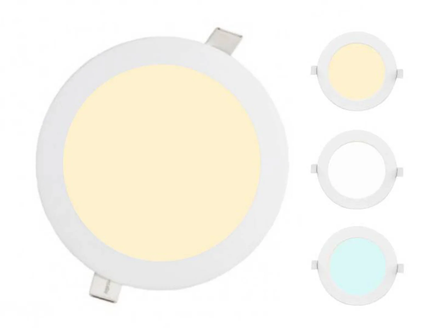 drie kleuren led downlight.