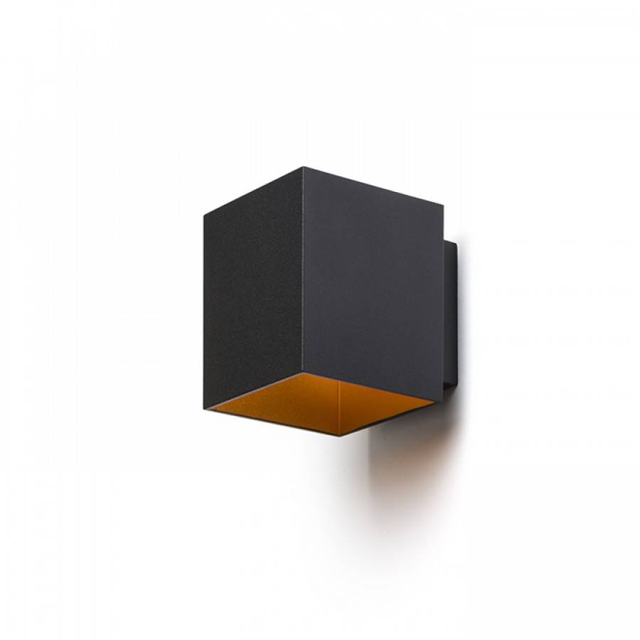 zwart goud wandlamp vierkant