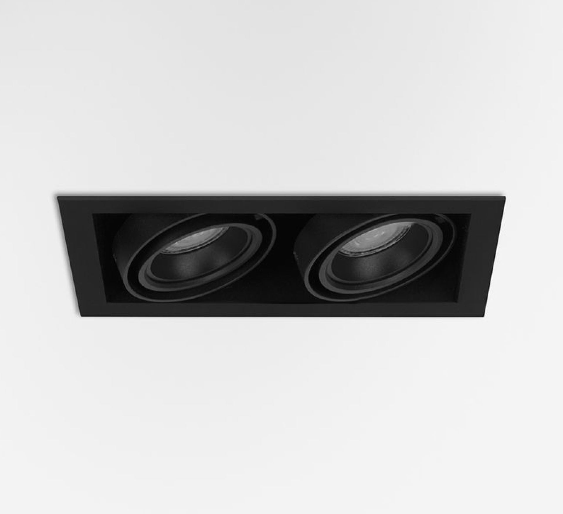 Dubbele inbouwspot frame zwart