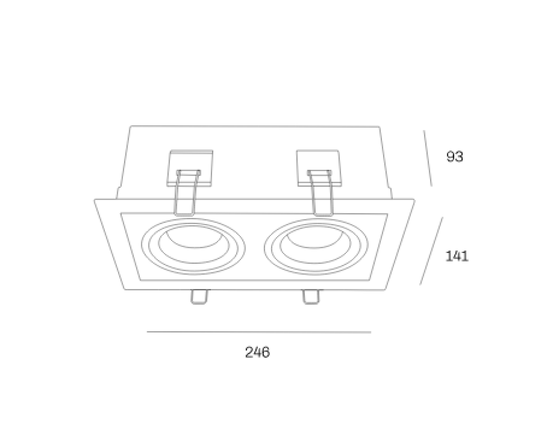 Dubbele maatvoering inbouwspot zwart